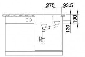 Мойка для кухни Blanco Subline 340/160-U 55,5х46 см SILGRANIT PuraDur® мягкий белый 527162