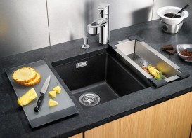 Мойка для кухни Blanco Subline 340/160-U 55.5х46 см SILGRANIT® PuraDur® черный 525985