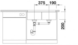 Мойка для кухни Blanco Subline 350/350-U 75,5х46 см SILGRANIT PuraDur® мягкий белый 527164