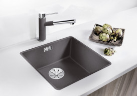 Мийка для кухні Blanco Subline 400-F 42,7х42,7 см SILGRANIT PuraDur® вулканічний сірий 527348