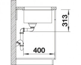 Мойка для кухни Blanco Subline 400-U 43х46 см SILGRANIT PuraDur® мягкий белый 527166