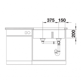 Мийка для кухні Blanco Subline 430/270-U SILGRANIT PuraDur® антрацит 523151
