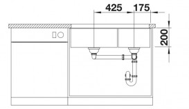 Мойка для кухни Blanco Subline 480/320-U 85,5х46 см SILGRANIT PuraDur® вулканический серый 527351