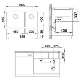 Мийка для кухні Blanco Subline 480/320-U SILGRANIT PuraDur® алюметаллик 523586