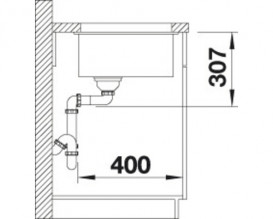 Мийка для кухні Blanco Subline 500-U 53х46 см SILGRANIT PuraDur® м'який білий 527170