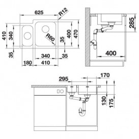 Мойка для кухни Blanco Supra 340/180-IF нержавеющая сталь полированная 523366