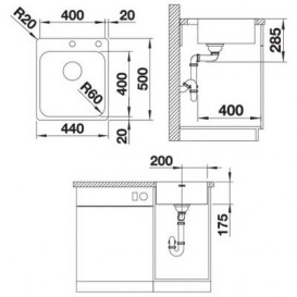 Мийка для кухні Blanco Supra 400-IF / A нержавіюча сталь полірована 523357