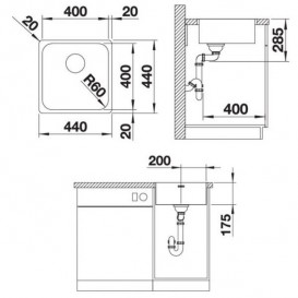 Мийка для кухні Blanco Supra 400-IF нержавіюча сталь полірована 523356
