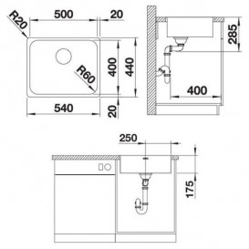 Мийка для кухні Blanco Supra 500-IF нержавіюча сталь полірована 523361