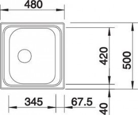 Мийка для кухні Blanco Tipo 45 C врізна нержавіюча сталь 525320
