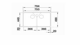Мийка для кухні Blanco Villae Farmhouse Double 79,4х49 см кераміка білий 525164