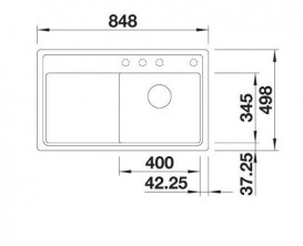 Мойка для кухни Blanco Zenar 45 S-F 84,8х49,8 см SILGRANIT® PuraDur® черный 526041
