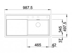Мийка для кухні Blanco Zenar XL 6 S-F 98,75х49,75 см SILGRANIT® PuraDur® чорний 526066