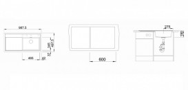 Мийка для кухні Blanco Zenar XL 6 S-F 98,75х49,75 см SILGRANIT® PuraDur® чорний 526063