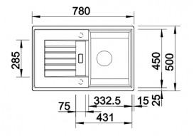 Мойка для кухни Blanco Zia 45 S 78х50 см SILGRANIT® PuraDur® мягкий белый 527200
