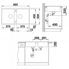Мойка для кухни Blanco Zia 9 86х50 см SILGRANIT PuraDur® вулканический серый 527393