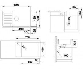 Мийка для кухні Blanco Zia XL 6 S Compact 78х50 см SILGRANIT® PuraDur® вулканічний сірий 527397