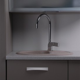 Мойка для кухни овальная Буль-Буль Yuta оборачиваемая врезная Магранит песочный 102067001