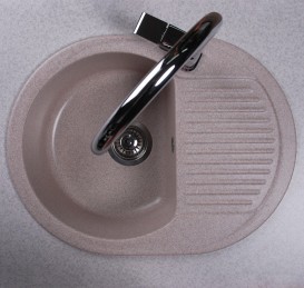 Мойка для кухни овальная Буль-Буль Yuta оборачиваемая врезная Магранит песочный 102067001