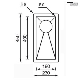 Мийка для кухні CM Filoquadra 23Х45 см нержавіюча сталь 11900
