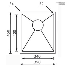 Мойка для кухни CM Filoquadra 39Х45 см нержавеющая сталь 11904