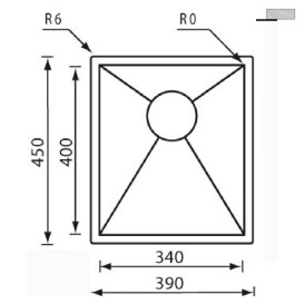 Мойка для кухни CM Filoquadra 39Х45 см Sottotop нержавеющая сталь 11914