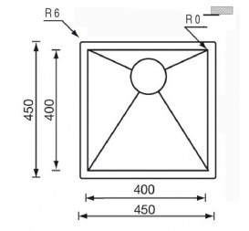 Мийка для кухні CM Filoquadra 45Х45 см Sottotop нержавіюча сталь 11911