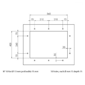 Мойка для кухни CM Filoquadra 61Х45 см Sottotop нержавеющая сталь 11912