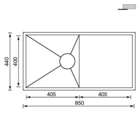 Мойка для кухни CM Filoquadra 85Х44 см Sottotop Undertop нержавеющая сталь 12920