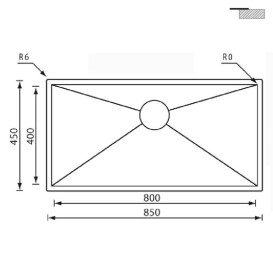 Миття для кухні CM Filoquadra 85Х45 см Slim нержавіюча сталь 1190А