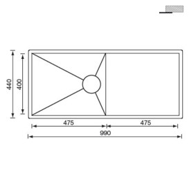 Мойка для кухни CM Filoquadra 99Х44 см Sottotop Undertop нержавеющая сталь 12921