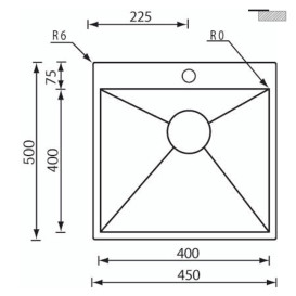 Мойка для кухни CM Filoquadra Mix 45Х50 см нержавеющая сталь 12931