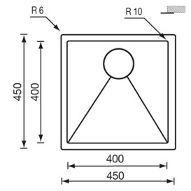 Мойка для кухни CM Filoraggiato 45Х45 см sottotop нержавеющая сталь 12002