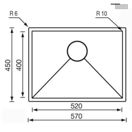 Мойка для кухни CM Filoraggiato 57Х45 см Slim нержавеющая сталь 12028