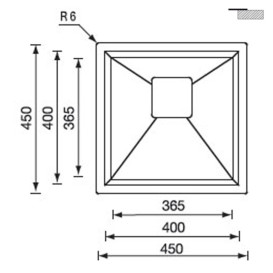 Мойка для кухни CM Glamour 45X45 см Slim нержавеющая сталь 12801