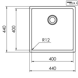 Мойка для кухни CM In-Tech 44Х44 см slim filotop нержавеющая сталь 17312