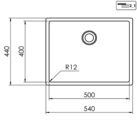 Миття для кухні CM In-Tech 54Х44 см slim filotop нержавіюча сталь 17314