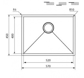 Мойка для кухни CM Iride 57Х45 см нержавеющая сталь оружейная сталь матовая 12358X.L82