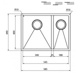 Мийка для кухні CM Zeffiro 58,5Х44 см нержавіюча сталь 12081