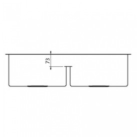 Мийка для кухні CM Zeffiro 74,5Х44 см подвійна нержавіюча сталь 12082