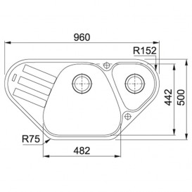 Мойка для кухни Franke Antea AZG 661-E врезная угловая Fragranite графит 114.0499.221