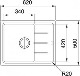 Мойка для кухни Franke Basis BFG 611-62 врезная оборотная Fragranite оникс 114.0272.580