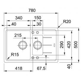 Мойка для кухни Franke Basis BFG 651-78 врезная оборотная Fragranite сахара 114.0272.634