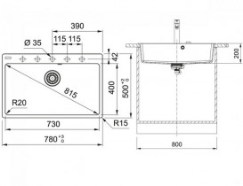 Мийка для кухні Franke Centro CNG 610-73 78х50 см Fragranite білий 114.0630.412