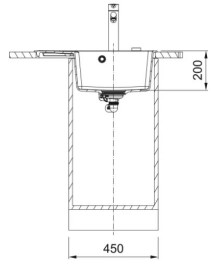 Мойка для кухни Franke Centro CNG 611-62 TL 62х50 см чаша справа Fragranite Black Edition 114.0699.240