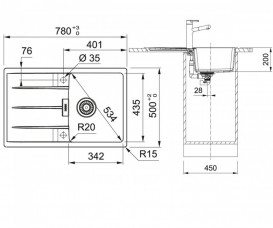 Мийка для кухні Franke Centro CNG 611-78 78х50 см Fragranite сахара 114.0630.424