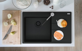 Мойка для кухни Franke Centro CNG 611-78 TL 78х50 см чаша слева Fragranite Black Edition 114.0699.239