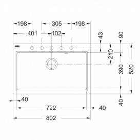 Мойка для кухни Franke Fiji FIG 610-80 80,2х52 см Fragranite белый 114.0618.385