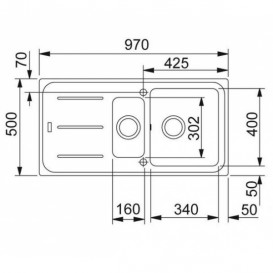 Мойка для кухни Franke Impact IMG 651 врезная оборотная Fragranite графит 114.0363.846
