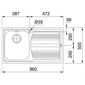 Мийка для кухні Franke Logica Line LLX 611-79 врізна чаша справа нержавіюча сталь декор 101.0381.809